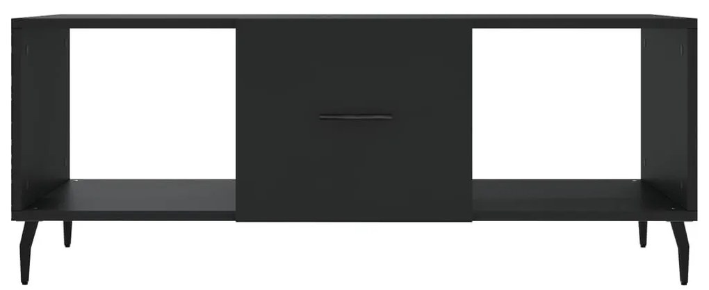 Fekete szerelt fa dohányzóasztal 102 x 50 x 40 cm