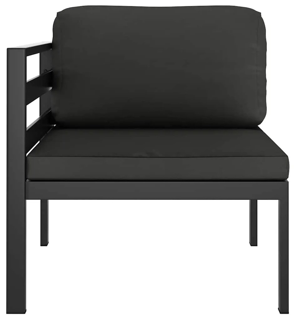 vidaXL 1 db antracitszürke alumínium elemes sarokkanapé párnával