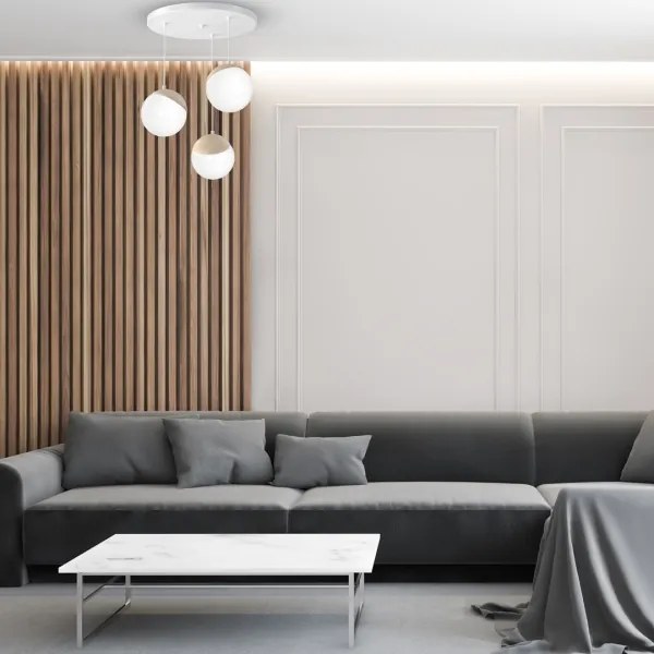 Csillár zsinóron SFERA WOOD 3xE14/40W/230V fehér