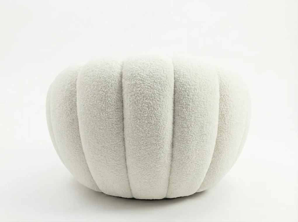 Design fotel BLOOM lábtartóval, krémszínű