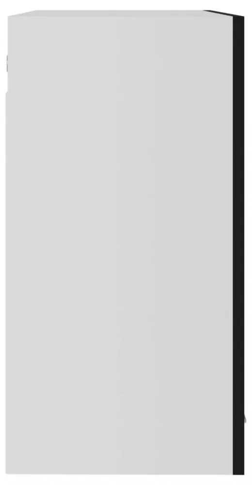 fekete szerelt fa függő üvegszekrény 80 x 31 x 60 cm
