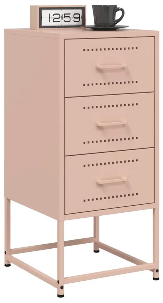 2 db rózsaszín acél éjjeliszekrény 36 x 39 x 78 cm