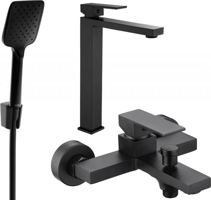 Mexen Uno R62 fürdőkád szett, fekete - 71413R62-70