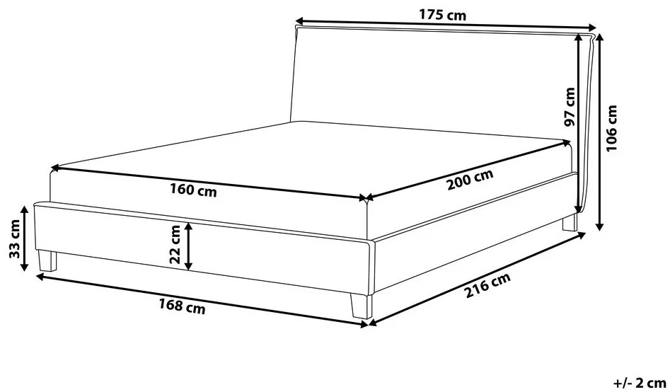 Franciaágy 160 cm SANCHEZ (ágyráccsal) (szürke). 1007521