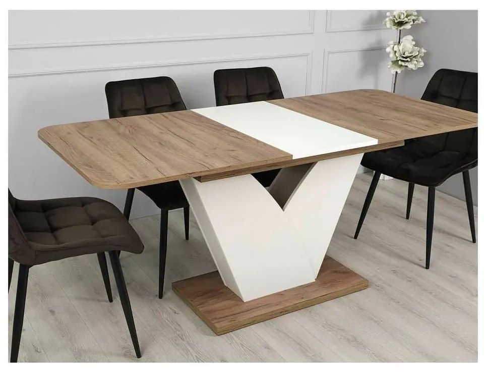 Cabot étkezőasztal, craft tölgy / krém