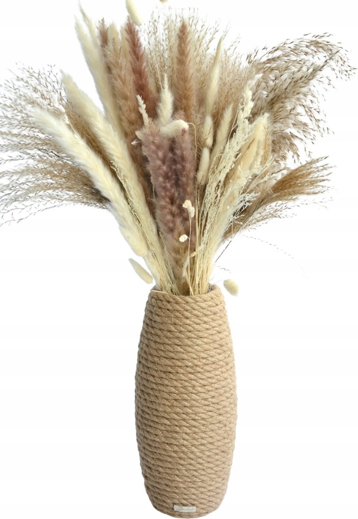 Regina 31h fonott juta váza magas Boho szárított virágok és fű