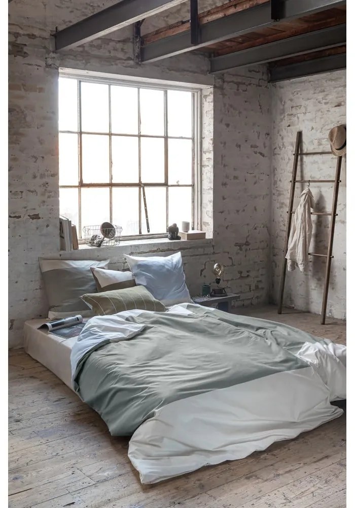 Khaki egyszemélyes pamut-perkál ágyneműhuzat 140x200 cm Colore – Mette Ditmer Denmark