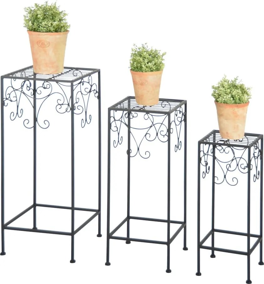 3 db-os fekete virágtartó készlet - Esschert Design