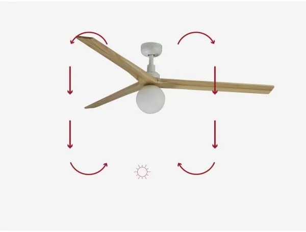 FARO 34279-11L - Mennyezeti ventilátor KLIM L 1xE27/15W/230V tölgy/fehér + távirányító