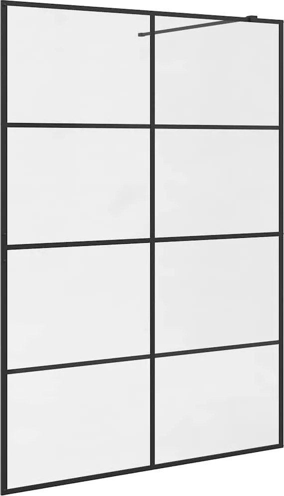 vidaXL fekete zuhanyfal átlátszó ESG üveggel 140 x 195 cm