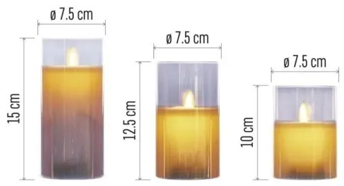 3 darabos LED gyertya szett LED/6xAA