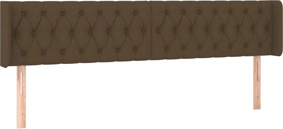 vidaXL sötétbarna szövet fejtámla szárnyakkal 203x16x78/88 cm