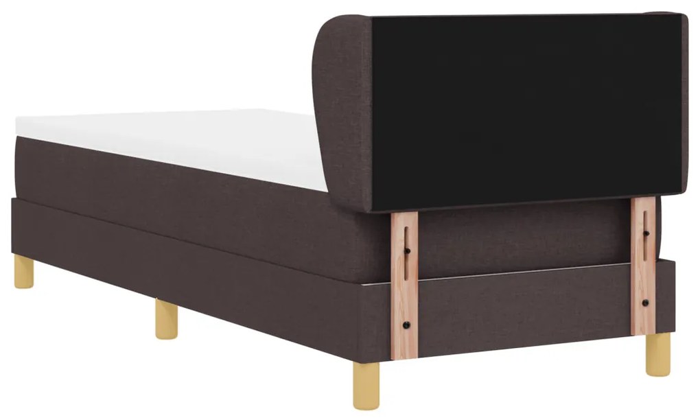 Box Spring Ágy matraccal - Sötétbarna, 80x200 cm, Szövet