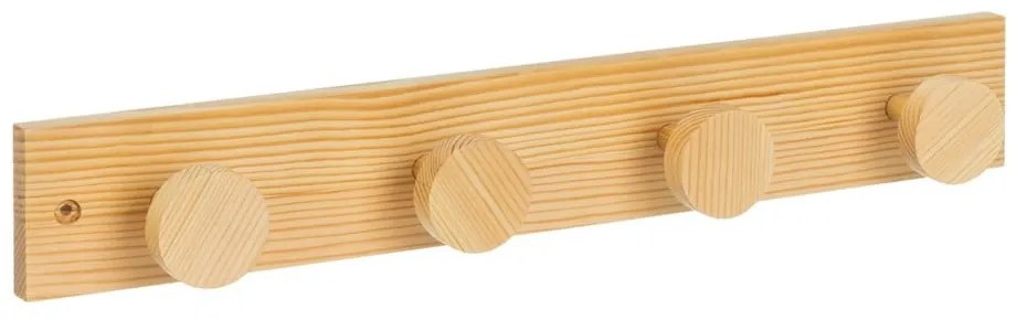 Natúr színű borovi fenyő fali fogas 40 cm Anillos – Casa Selección