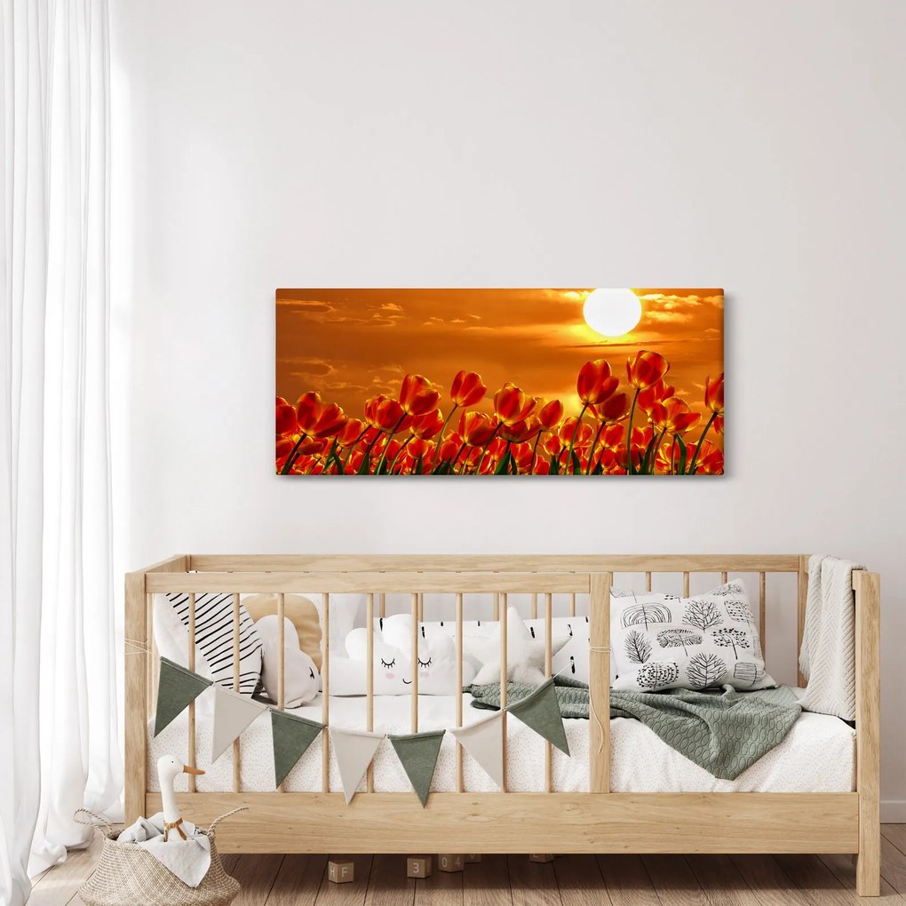 Kép egy virágzó mező tulipánokkal (120x50 cm)