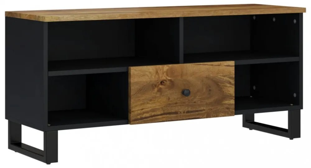 tömör mangófa és szerelt fa TV-szekrény 100 x 33 x 46 cm