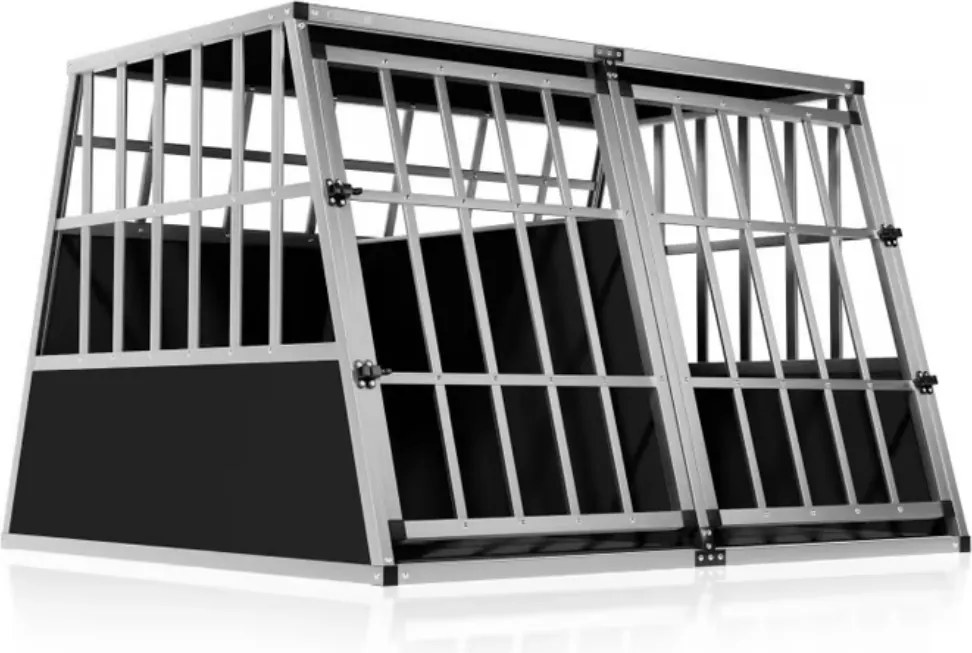 BRUNO kutyaszállító box, 97x90x70cm, ezüst/fekete Cadoca