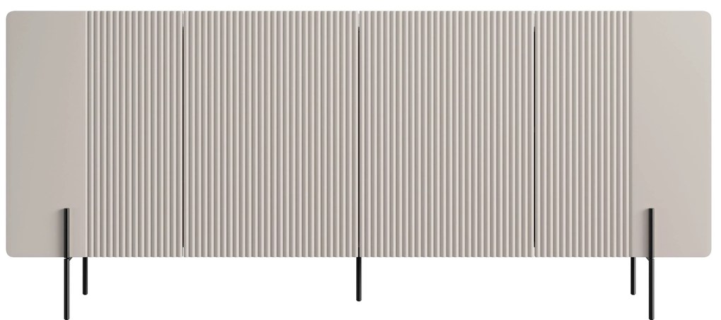 Malmi négyajtós komód 200 cm - kasmír / fekete lábak