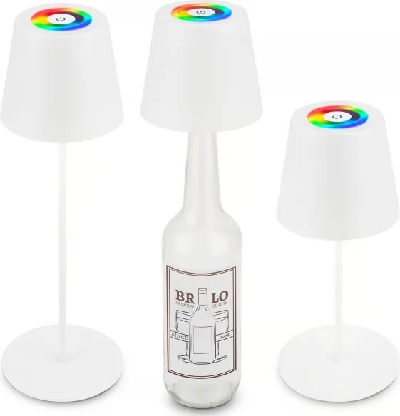 Briloner 7510016 - LED RGBW dimmelhető asztali lámpa CALIDA 2,5W/5V IP44 1200 mAh fehér