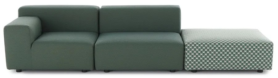 Kartell Liberty dizájner kerti kanapé OBI CHECK puffal – stílus és kényelem a teraszon szín: bézs kékkel