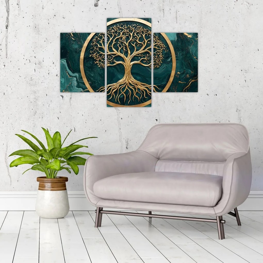 Kép – Márványban lévő arany életfa (90x60 cm)