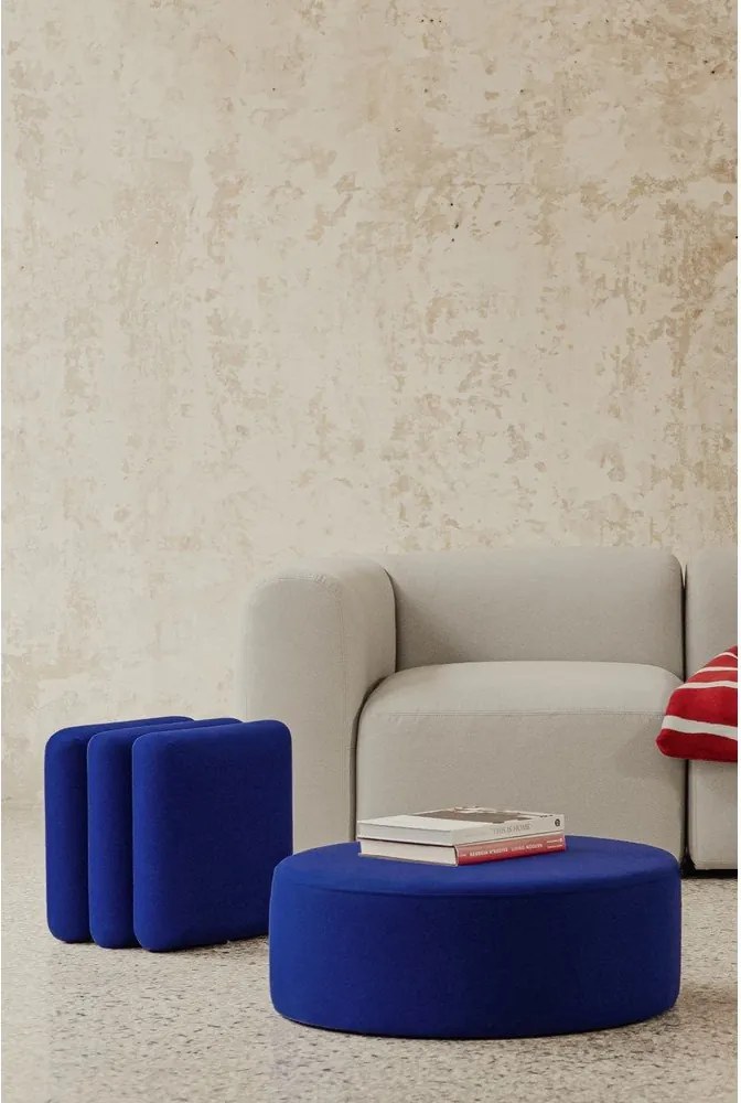 Kék gyapjú puff Folk – noo.ma