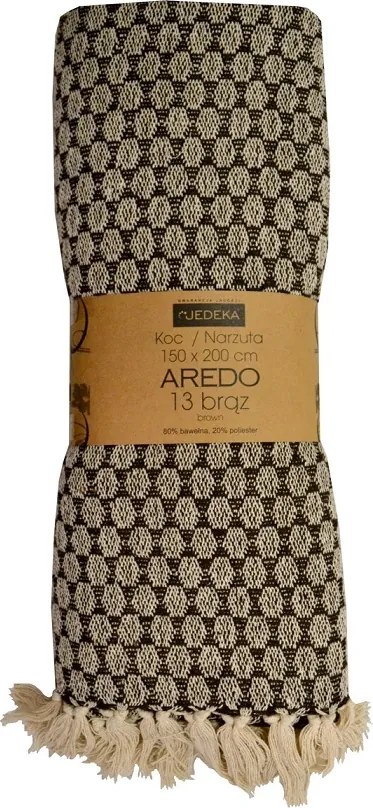 Aredo pamut ágytakaró rojtokkal 150x200 barna-13