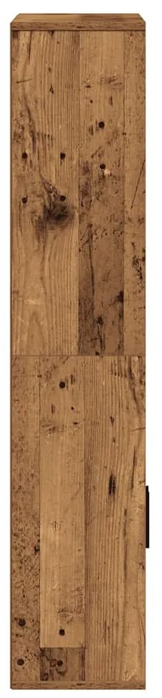 antik fa színű szerelt fa könyvespolc 60x24x120 cm