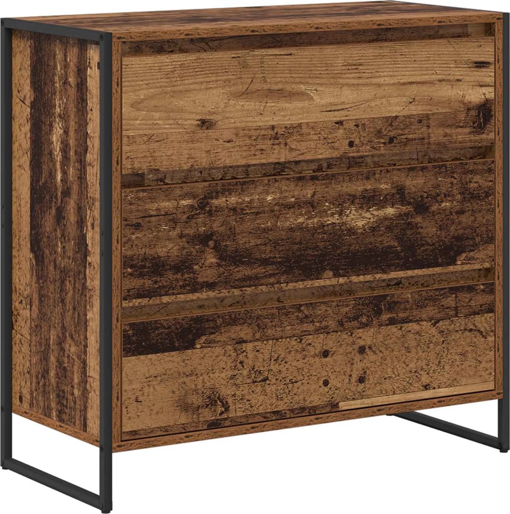 vidaXL Széf fiókkal Öreg fa 79 x 36 x 75.5 cm Faanyag