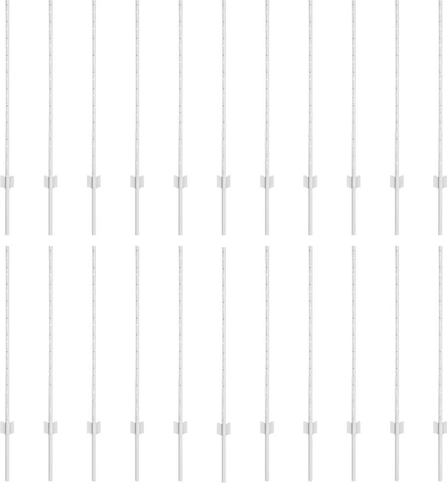 vidaXL Kerítésoszlop 22 pcs Ezüst 140 cm Acél