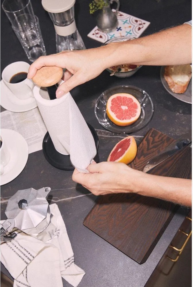 Fekete papírtörlő tartó ø 15 cm Paper Pal – Rosendahl