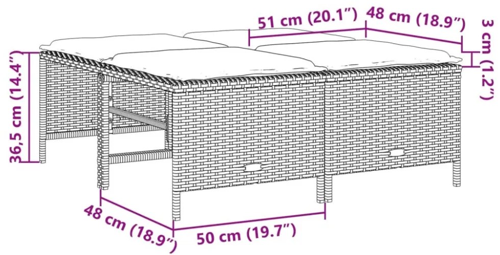 4 db barna polyrattan szék párnákkal