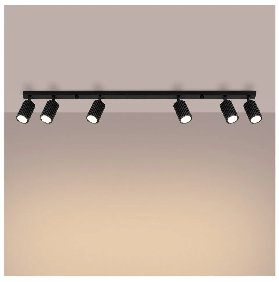 Fekete spotlámpa 6,5x117 cm Gleam – Sollux