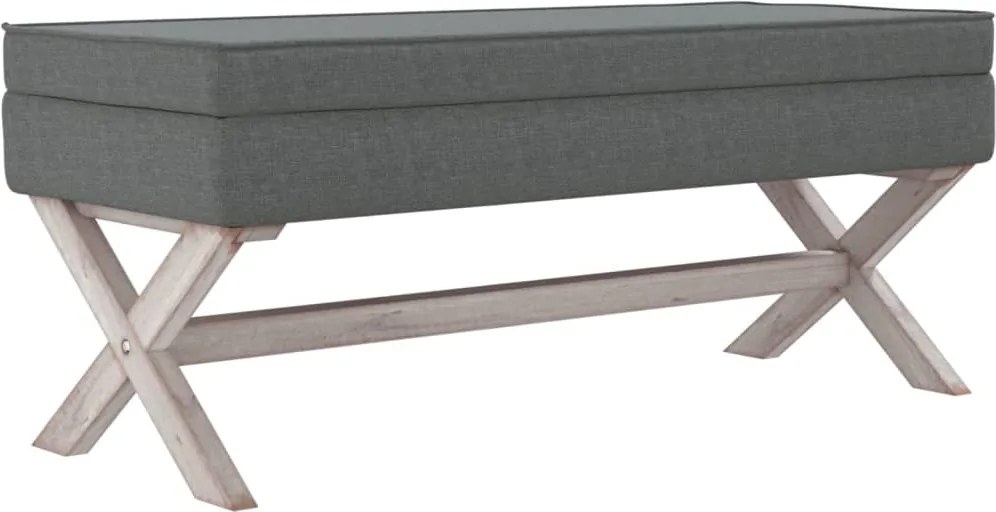 vidaXL sötétszürke szövet tárolóülőke 110 x 45 x 49 cm