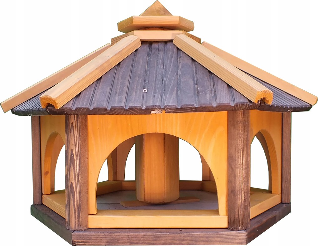 Madáretető fa kerti etetőbetéttel KW60 szürke Lengyel