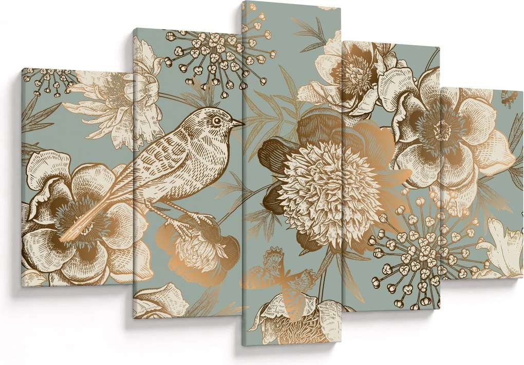 Arany virágok képe (150x105 cm)