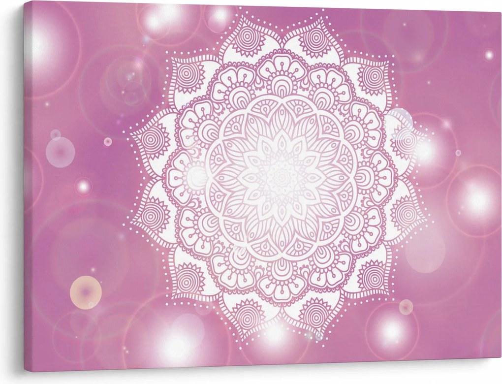 Egy mandala képe rózsaszín háttérrel (70x50 cm)