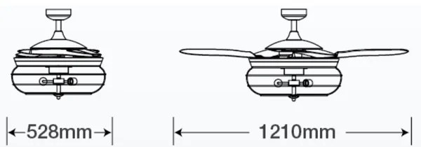 FANAWAY 212921 - LED Mennyezeti ventilátor INDUSTRI 3xE27/4W/230V barna + távirányító