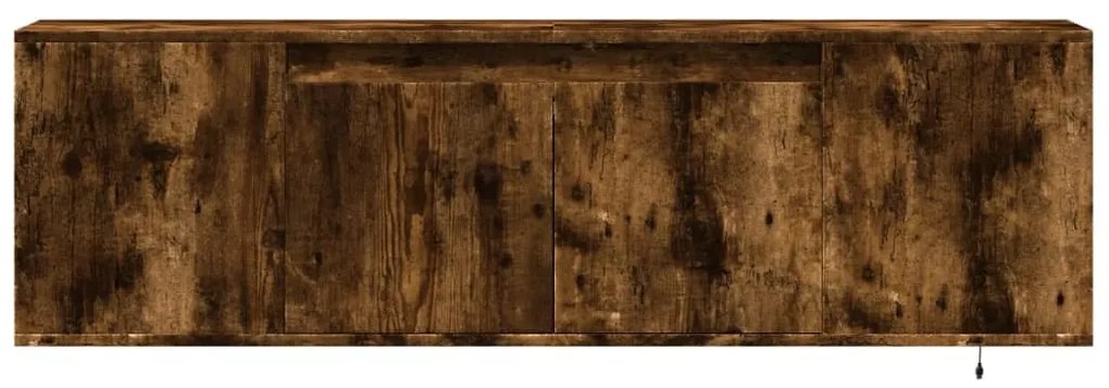 füstös tölgy színű fali TV-szekrény LED-ekkel 135x31x39,5 cm
