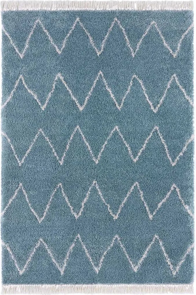 Türkiz shaggy szőnyeg rojtokkal,boho 160x230cm