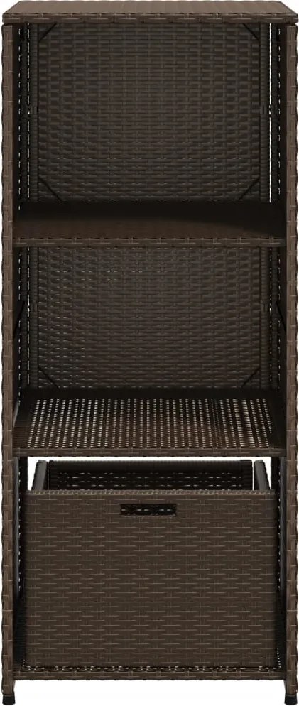 vidaXL barna polyrattan kerti tárolószekrény 50 x 55 x 115 cm