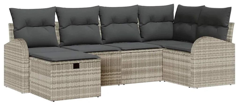 Kerti Kanapé Szett 6 pcs Világosszürke 234 x 124 x 85 cm