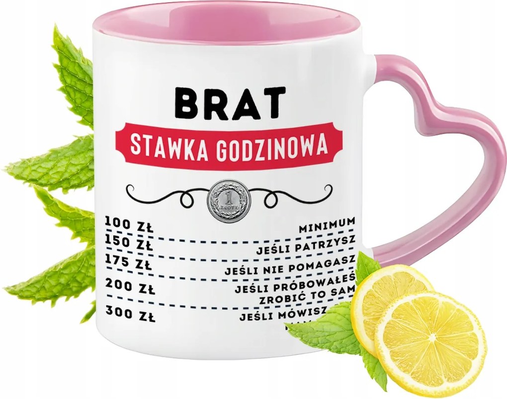 Bögre Testvérnek Rózsaszín Szív Alakú Füllel Kávé Ajándék