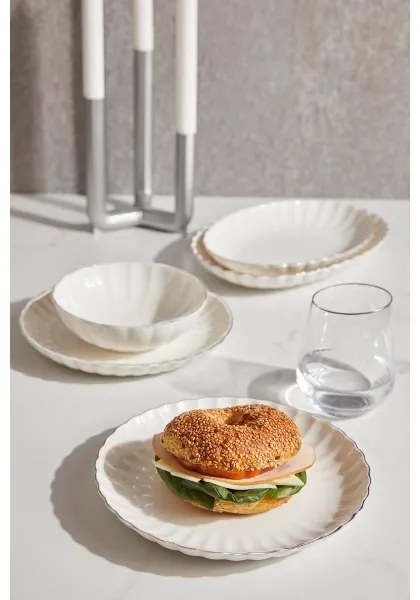 27 részes étkészlet fehér/arany/porcelán