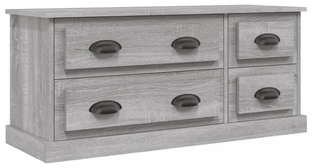 szürke sonoma színű szerelt fa TV-szekrény 100x35,5x45 cm