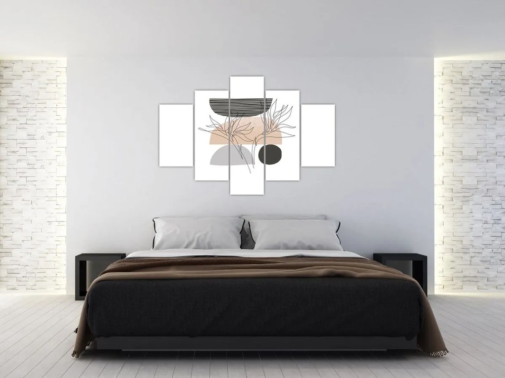 Kép - Vonal művészet virágok N⁰2 (150x105 cm)