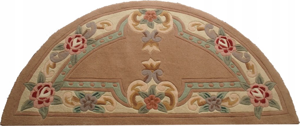 Aubusson gyapjú szőnyeg 69x137 barna félhold