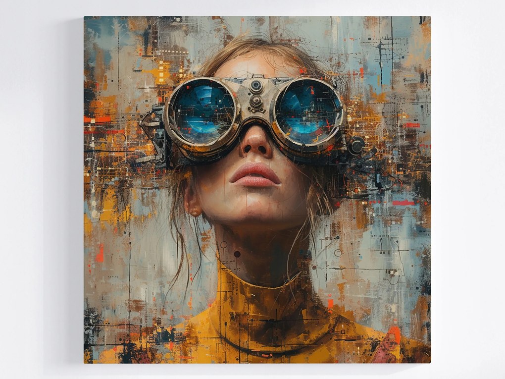 Canvas Vászonkép Portré Nő Steampunk Urban Industrial 40x40