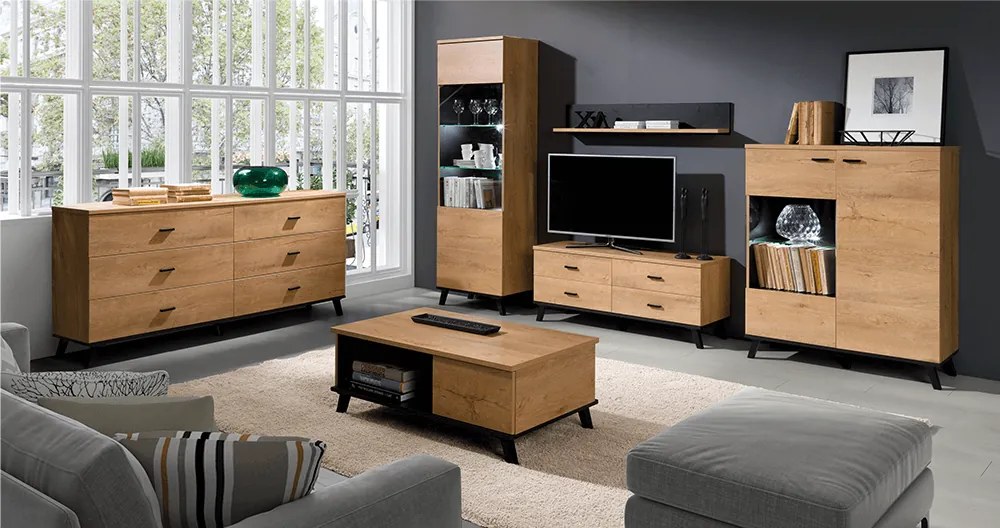 Polc, tölgyfa lefkas/fekete, SIRAN TYP 10