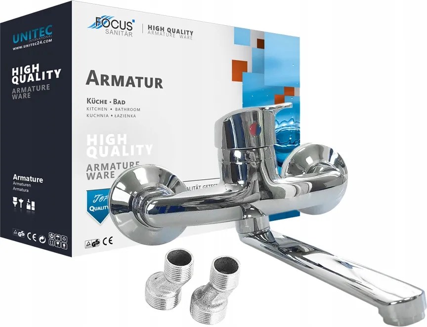 Konyhai Mosdó Csaptelep Fali Forgatható Csaptelep Hosszú Kifolyócső